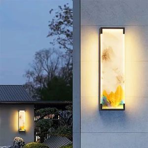 Waterproof Stainless Steel Villa Outdoor Wall Lamp LED Light Source Square Shape for Garden Door and Exterior Wall Decoration