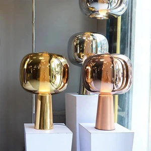 Multiple Color Options Glass Table Lamp Mirror Effect Lamps Nice Decor Desk Lamp JY6131