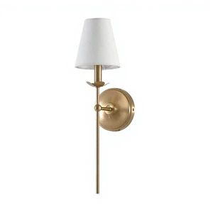 OEM ODM Foreign Trade Cross-Border Light Luxury Iron Industrial Design Bathroom Wall Lamp LED Touch Control Black Fabric Shade