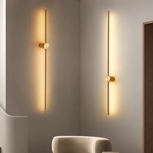 Rotating Minimalist Strip LED Wall Lamp Modern Luxury Bedroom Bedside Aluminum Warm White Light