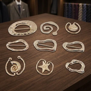 Factory Custom Logo Irregular Decoration Buckle For Women Dress Shoes Swimwear Metal Zinc Alloy Bikini Decoration Buckle