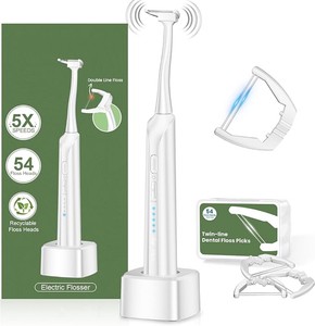 Electric Flosser for Teeth and Adults with 5 Speeds & 54 Refill Heads Sonic Oscillation Gliding Dental Floss Picks