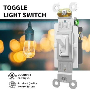 UL & CUL Approved Toggle Switch 15A 3-Way 125V T15.3 Toggle Light Switch Single Pole #12 AWG CC Copper-Clad Aluminum & CU Wire