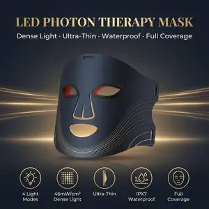 4-in-1 LED Photon Mask Light Therapy Silicon Flexible Mask for Anti-aging and Acne Clearing Beauty Device Customer Logo