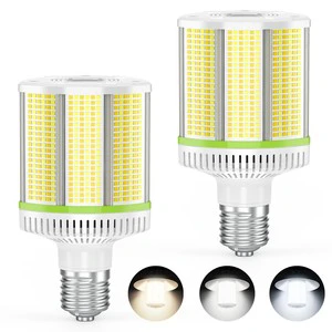 Horizontal Mount 80W LED Corn Light Bulb Color Wattage Selectable Shoebox Retrofit Lamp Rotatable E39/E26/E27/E40 Mogul ETL