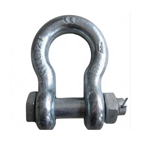 Heavy Duty Galvanized US Type Alloy Steel Forged G2130 Bow Shackle with Safety Bolt and Nut for Heavy Industry Applications