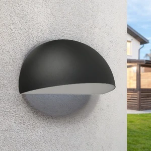 Modern Outdoor Waterproof IP65 Corridor Light Square Die-cast Aluminum Semi Globe Downward Wall Lamp E27 Light Polycarbonate