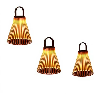 Solar Powered Hanging Outdoor Courtyard Light Auto-On Dusk IP44 CE Certified Geometric Abstract Art Style Atmosphere Light