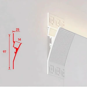 Modern New LED Aluminum Line Lamp Wall Washer Trough Profile Reflective Light Design Hotel Moldings Villa Hospital Swhome SGX-02