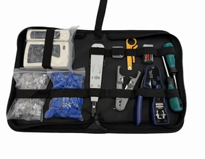 Professional 7in1 CAT5/CAT6 Network Toolkit Includes Cable Tester Wire Stripper and 8P8C Crimping Tool Set