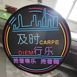 Custom RGB Round Geometric Acrylic Channel Shapes Waterproof LED Circle Decor for Bar/Party Premium Billboard Design