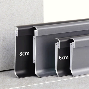 50cm 100cmRecessed LED Skirting Baseboard Aluminum Profile Hidden Backlight Channel Wall Corner Foot Line Bar Strip Light