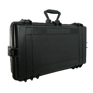 IP67 Portable Black Plastic Toolbox with Strong Impact Resistant Body Secure Latch Handle Large Capacity Storage for Outdoor