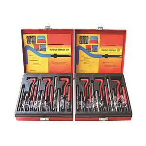 Complete Thread Repair Tool Set with Wire Thread Inserts, Taps, Drills & Installation Tools for Damaged Threads