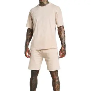 Causal men's Sets Short Sleeve T Shirt + Shorts Embroidery Logo 2 Piece Set Women Summer Outfits cotton Breathable