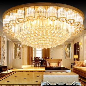 Modern Living Room Crystal Led Ceiling Lamp European Fashion Gold Round Bedroom Lighting Home Decoration Ceiling Lights 2 Years