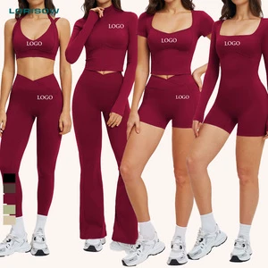LORISOW Wholesale High Quality Gym Clothing Long Sleeve Jacket Activewear High Waist Pants Workout Women Yoga Wear Set