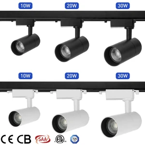 Ecolux CE ETL SAA High CRI 90 Black White Ceiling Shop Track Light Commercial Dimmable Led Track Spot Lamp Project