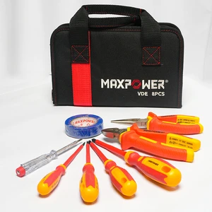 Maxpower 8 Piece Insulated Tool Kit Insulated Electrician Tool Set with Screwdriver Set and Pliers