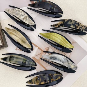 Wholesale Acetate Wavy Swallowtail Large Duckbill Spring Clip, Elegant Women's Back Head Updo Claw Hair Barrette Accessory