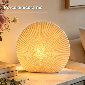 Ceramic Factory Custom Logo Porcelain Table Night Light Hotel Home Decoration Modern Nordic Design Electric Induction Lamp Art