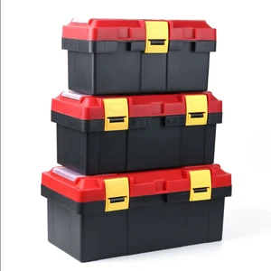 17 Inch Iron Toolbox Household Car Storage Box Hardware Tool Box Power Tools Box Portable Plastic Steel Big Size