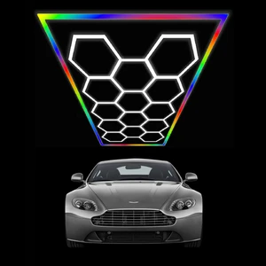 Etop Hexagonal LED Lights with External RGB Frame Multi-Color Options for Garages and Warehouses