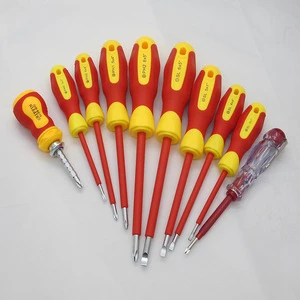 10 in 1 Industrial Grade Professional Magnetic Screwdriver Set Electrician Pocket Insulation Tool Kit With Voltage Detector Pen
