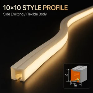 10*10mm Side Emitting Silicone LED Strip DC12V 24V 120LED/M Multi CCT Architectural Contour Decoration Light