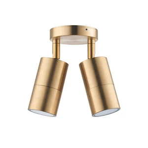 Brass Natural Color Double Cylinder Wall Lamp Low Pressure Waterproof Garden Corridor Courtyard Lighting Spot Light