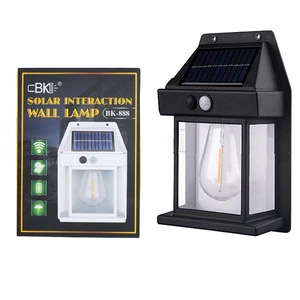 Solar Outdoor Wall Lamp Motion Sensor Three-mode Tungsten Wire IP Rating Rainproof Garden Villa Courtyard Night Light
