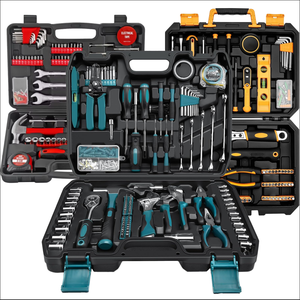 148pc Red Comprehensive Home DIY Hand Tool Kit Set Household Repair Tool Set In A Portable Tool Box OEM ODM Supported