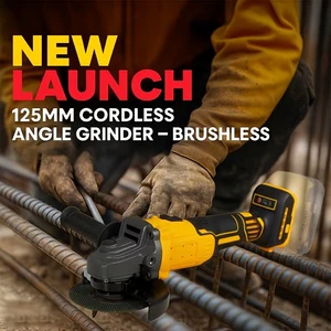 Professional Brushless Cordless Angle Grinder Battery-Powered Slide Adjustable Speed Setting for Heavy Duty Grinding Polishing