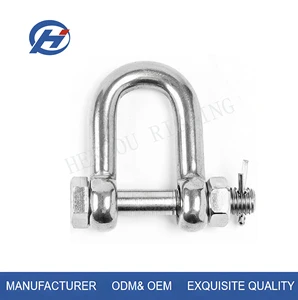 Stainless Steel D-Shackle Nut Straight Lifting Shackle 304/316 Rigging Hardware Marine Offshore Chemical Mining Industry WLL