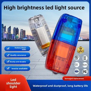 Multi-function Rechargeable LED Red Blue Flash Reflective Shoulder Lamp for Road Traffic Safety Duty Sanitation Security Warning