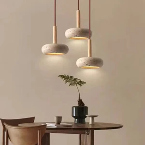 Designer Nordic Style Small Silent Wind Entrance Horizontal Bedside Pendant Light Japanese Style Homestay with Stone for Bedroom