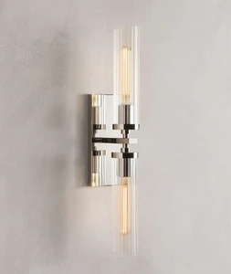 Modern Simple Indoor Glass Linear Bedside Wall Lamps Corridor Porch Decorative Bedroom Lighting for Living Room and Bedroom