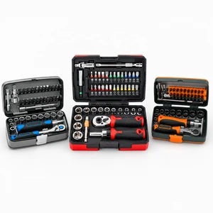 45PCS 1/4 Inch Drive CR V Magnetic Bit Driver 72 Tooth Hex Wrench Hand Tool Kit Case Ratchet Screwdriver Socket Bit Set