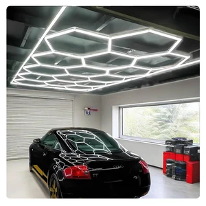 Customized Temperature 3000K~6500K Hexagonal Garage Honeycomb Nightclub Ceiling Led Light Car Detailing Studio Working Lights
