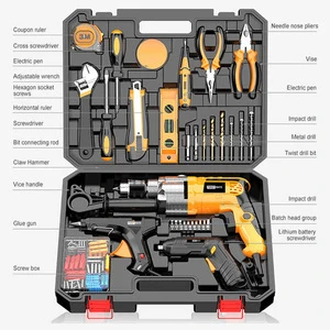 Electrician Dedicated Waterproof Plastic, Multi-function Home Hardware Tool Kit with Plastic case
