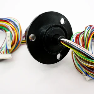 Low Profile Mini Slip Ring 24 Circuits 2A 24mm OD Brush Contact Conductive Capsule Rotary Connector for Light Machinery