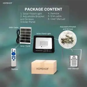 2 Pack 40W Solar Outdoor LED Floodlight with Remote Automatic IP66/67/65 Rated for Home and Garden ROHS Certified