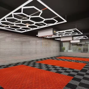 Hot Sale Honeycomb Garage LED Lights Ceiling for Auto Detailing Shop Light Bar Lighting for Car Wash Station