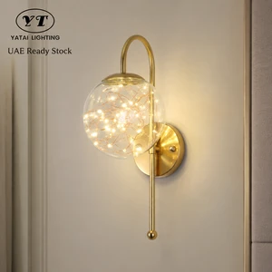 Modern Golden Led Wall Lamp For Bedroom Hotel Home Indoor Decorative Warm White Wall Mounted 6W 20cm 42cm
