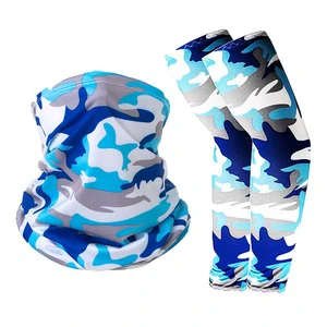 Women Men Breathable Sport Set Sun Protection Cooling Arm Sleeve Polyester Neck Tube Bandana for Cycling Fishing