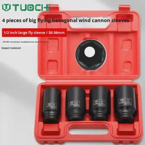 impact socket Sleeve Wheel Axle Sleeve Set, Electric Sleeve 30/32/34/36, Deepened and Thickened Tire Sleeve Set