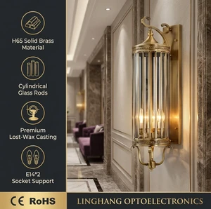 European-Style Waterproof Solid Copper Wall Lamp Copper Outdoor Lighting for Passageways Villa Community Entrance Wall Lights