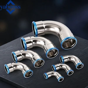 304 316L Stainless Steel Fitting Compression Tube Pipe V Type Press 90 Degree Elbow Plumbing Pipe Fitting