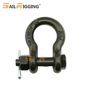 Heavy Duty 7/16inch Bow Shackle With Safety Bolt 1.5T WLL Black Oxide Bolt Type G2130 Anchor Shackles