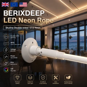 BERIXDEEP Skyline Double-sided 1815 Neon Rope DC24V Waterproof IP67 Dimmable CRI90+ Bendable Flexible Neon Sign for Commercial